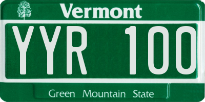 VT license plate YYR100