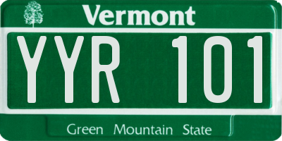 VT license plate YYR101