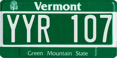 VT license plate YYR107
