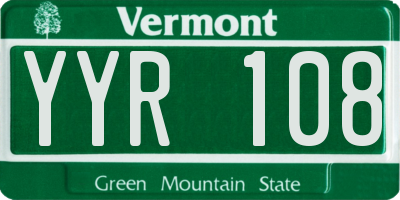 VT license plate YYR108
