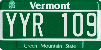 VT license plate YYR109