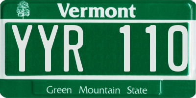 VT license plate YYR110