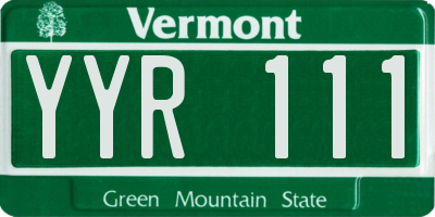 VT license plate YYR111