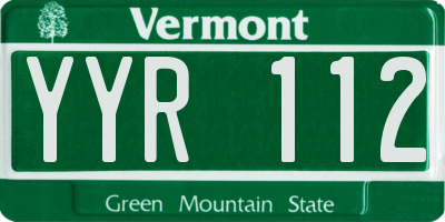 VT license plate YYR112