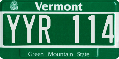 VT license plate YYR114