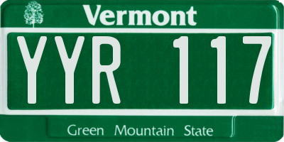 VT license plate YYR117