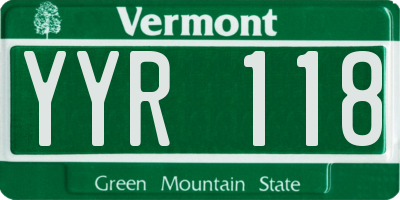 VT license plate YYR118