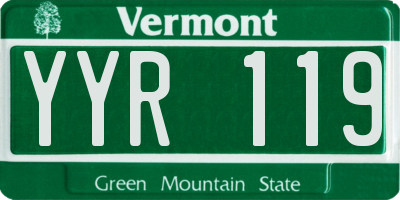 VT license plate YYR119