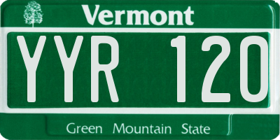 VT license plate YYR120