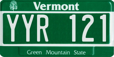 VT license plate YYR121