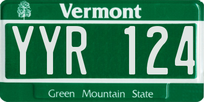 VT license plate YYR124