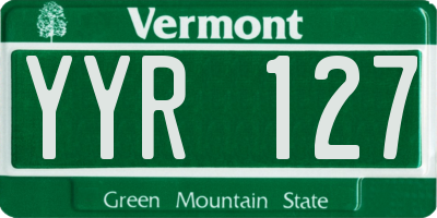 VT license plate YYR127
