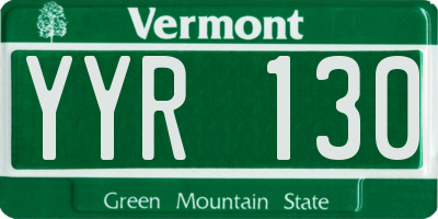 VT license plate YYR130