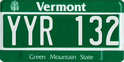 VT license plate YYR132