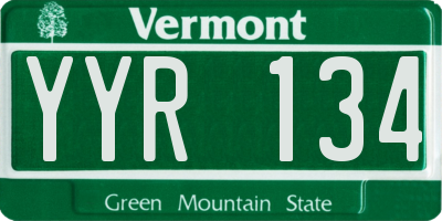 VT license plate YYR134