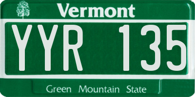VT license plate YYR135