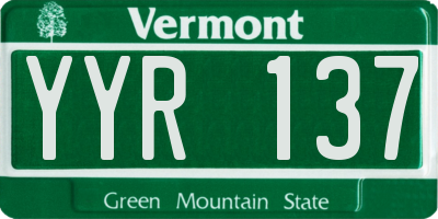 VT license plate YYR137