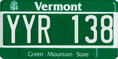VT license plate YYR138
