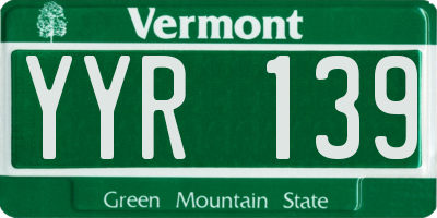 VT license plate YYR139