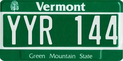 VT license plate YYR144