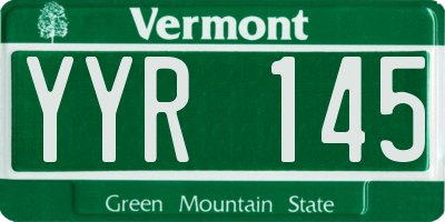 VT license plate YYR145