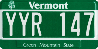 VT license plate YYR147