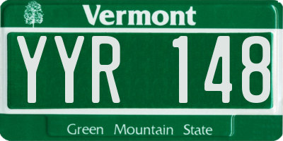 VT license plate YYR148