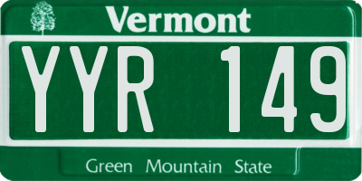 VT license plate YYR149