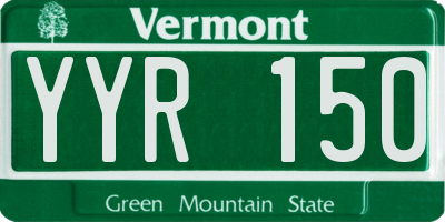 VT license plate YYR150