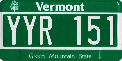 VT license plate YYR151