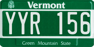 VT license plate YYR156