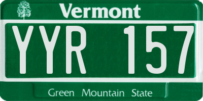 VT license plate YYR157