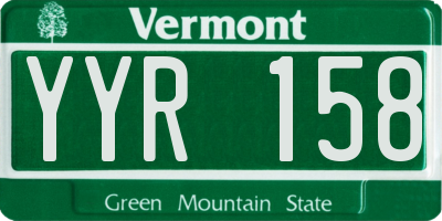 VT license plate YYR158