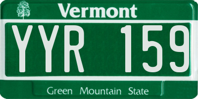 VT license plate YYR159