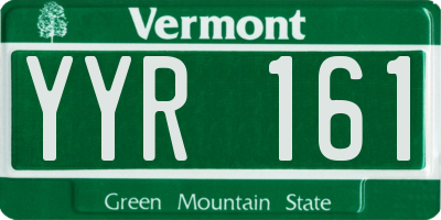 VT license plate YYR161