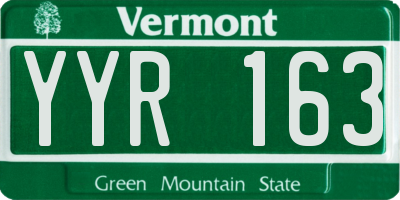 VT license plate YYR163