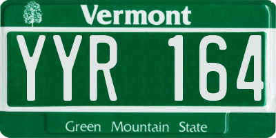 VT license plate YYR164
