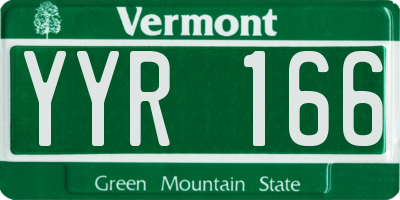 VT license plate YYR166