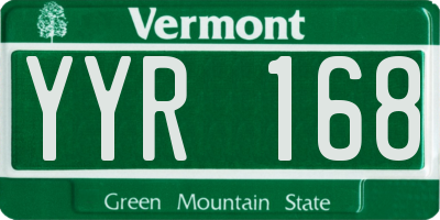 VT license plate YYR168