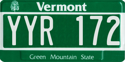 VT license plate YYR172