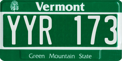 VT license plate YYR173