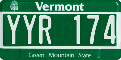 VT license plate YYR174