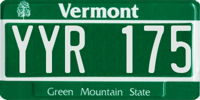 VT license plate YYR175