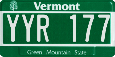 VT license plate YYR177