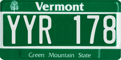 VT license plate YYR178