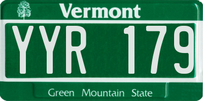 VT license plate YYR179