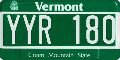 VT license plate YYR180