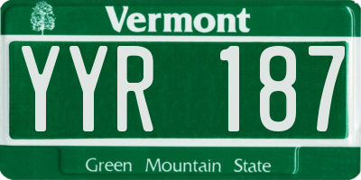 VT license plate YYR187