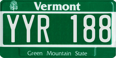 VT license plate YYR188