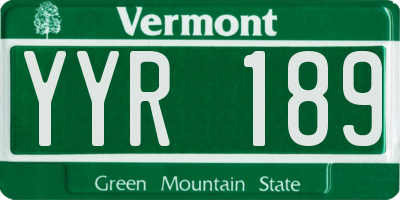 VT license plate YYR189